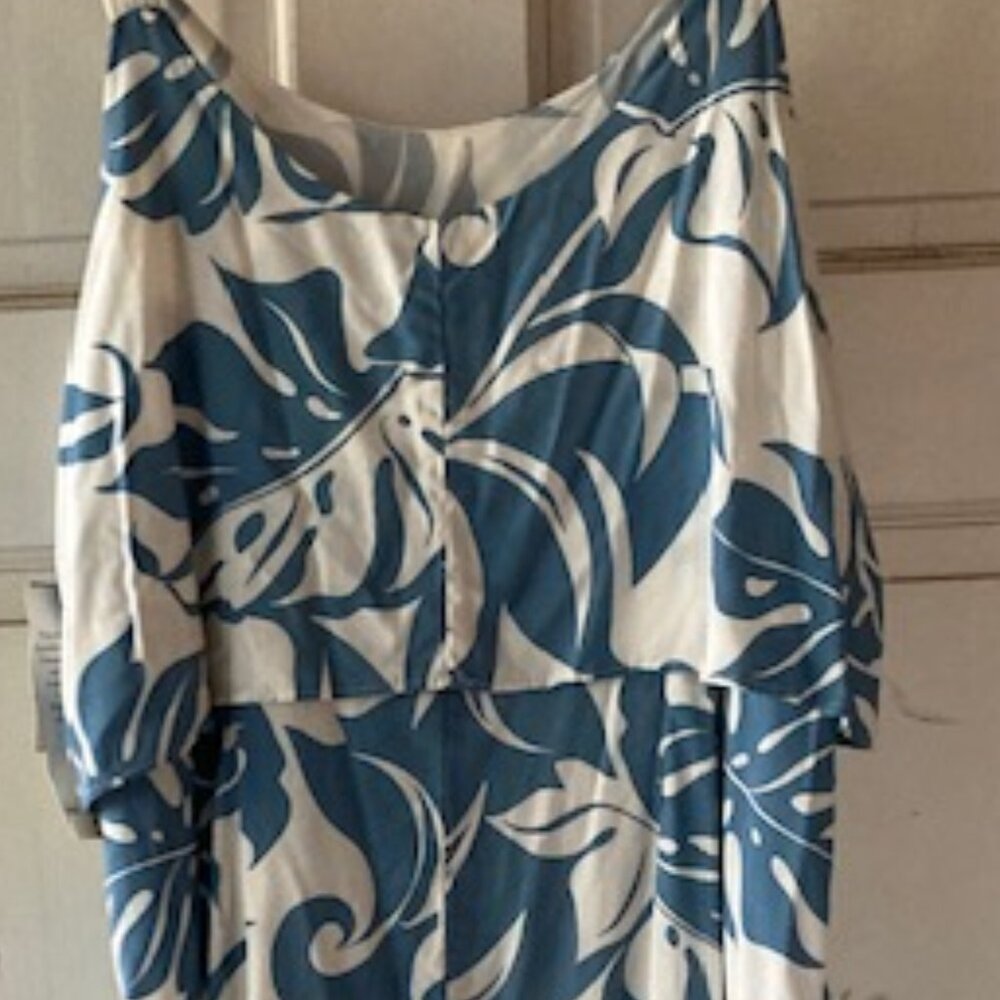 KALAHEO ALOHA HAWAIIAN DRESS LOVELY MONSTERA JASMINE FLOWER MADE IN HAWAII NEW L